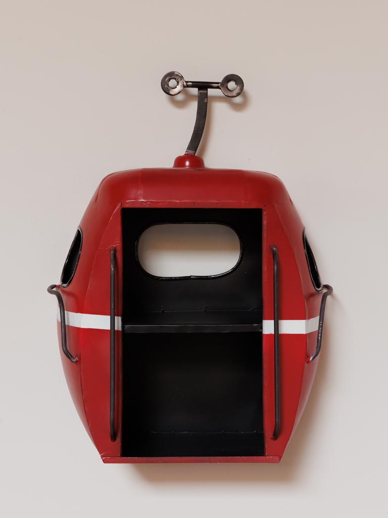 Étagère murale téléphérique rouge Chehoma