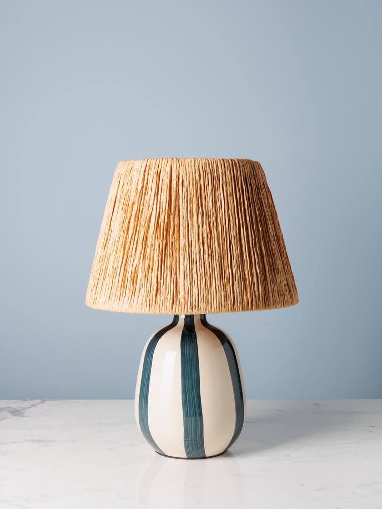 Lampe à poser rayée bleue Antibes Chehoma