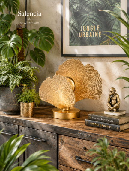 Lampe décorative 2 feuilles de Ginkgo Chehoma