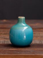 Mini vase bleu vert en céramique – Image 2