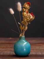 Mini vase bleu vert en céramique Chehoma