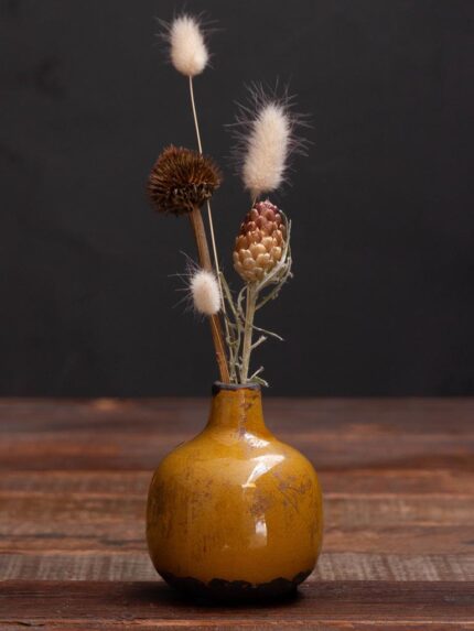Mini vase moutarde en céramique Chehoma