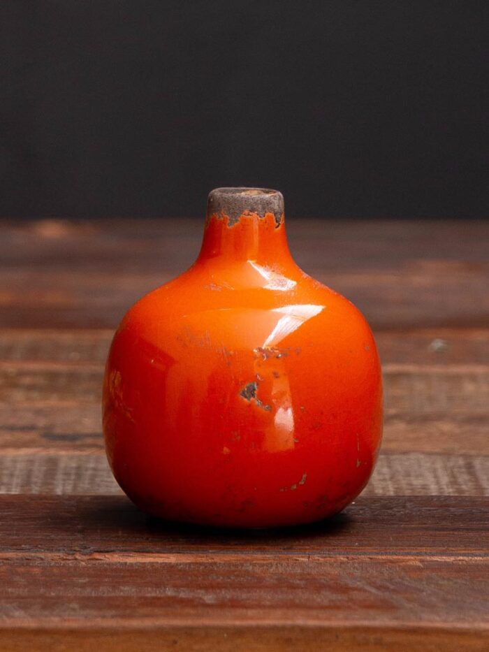 Mini vase orange en céramique – Image 3