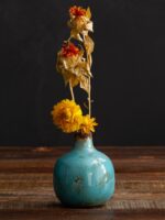 Mini vase turquoise en céramique Chehoma