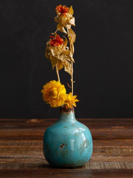 Mini vase turquoise en céramique Chehoma