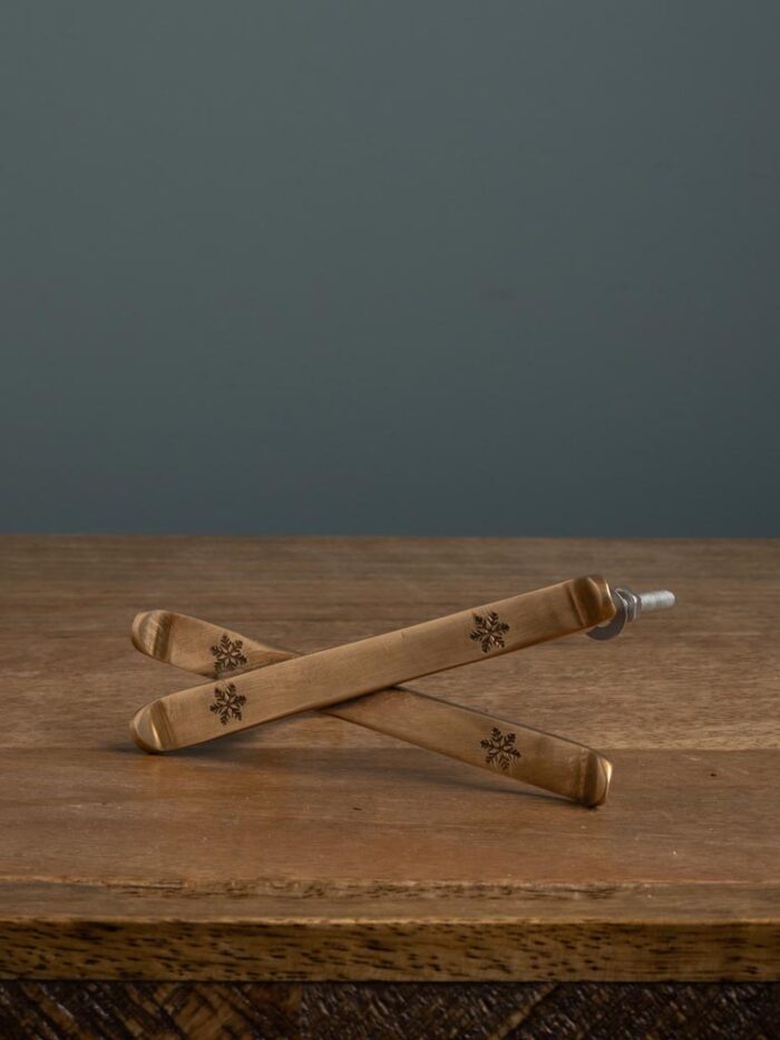Bouton de porte paire de skis laiton – Image 2