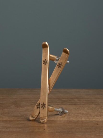 Bouton de porte paire de skis laiton Chehoma
