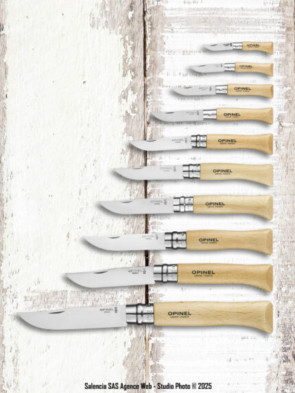 Coffret bois collection 10 couteaux inox Opinel