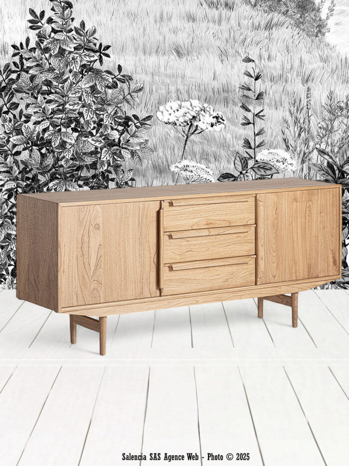 Buffet Nyry 2 portes 3 tiroirs – Image 1