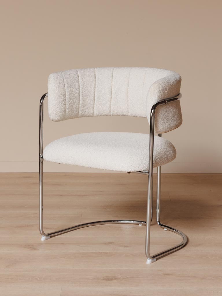 Chaise chrome blanche London Métal Chehoma