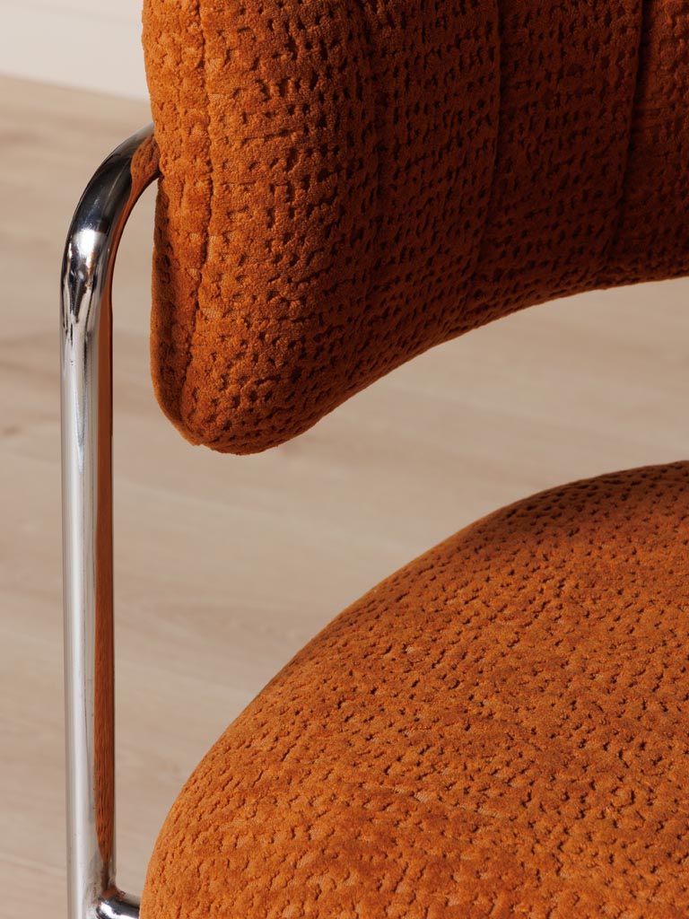 chaise-chrome-marron-london-metal-chehoma-42596-02.jpg Chaise chrome marron London Métal – Image 3