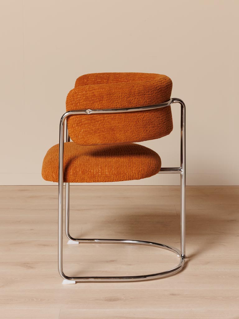 chaise-chrome-marron-london-metal-chehoma-42596-03.jpg Chaise chrome marron London Métal – Image 4