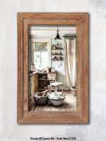 Grand miroir rectangulaire Teck Chehoma