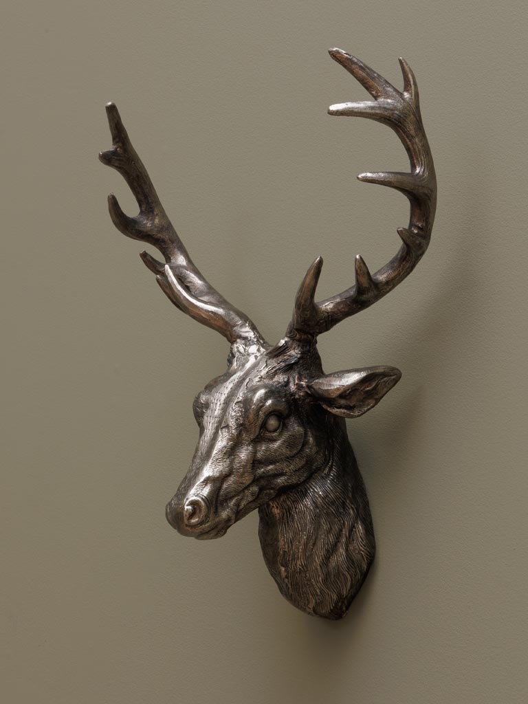 Grande tête de cerf murale Aluminium Chehoma