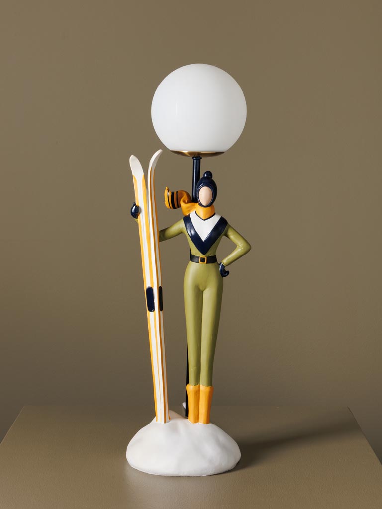 Lampe à poser Skieuse Résine Chehoma