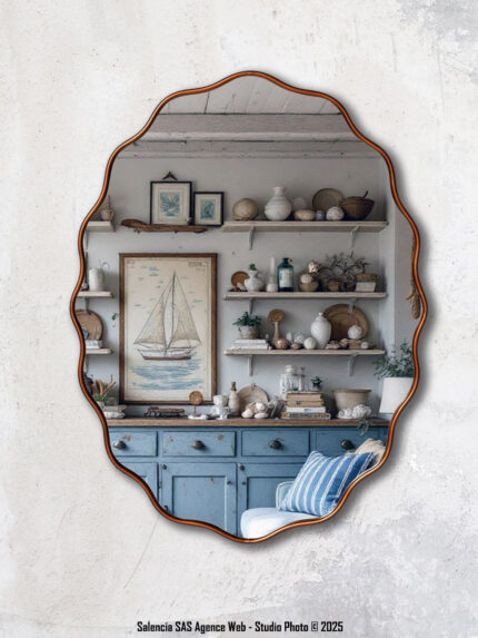 Miroir bord bronze Ondulation
