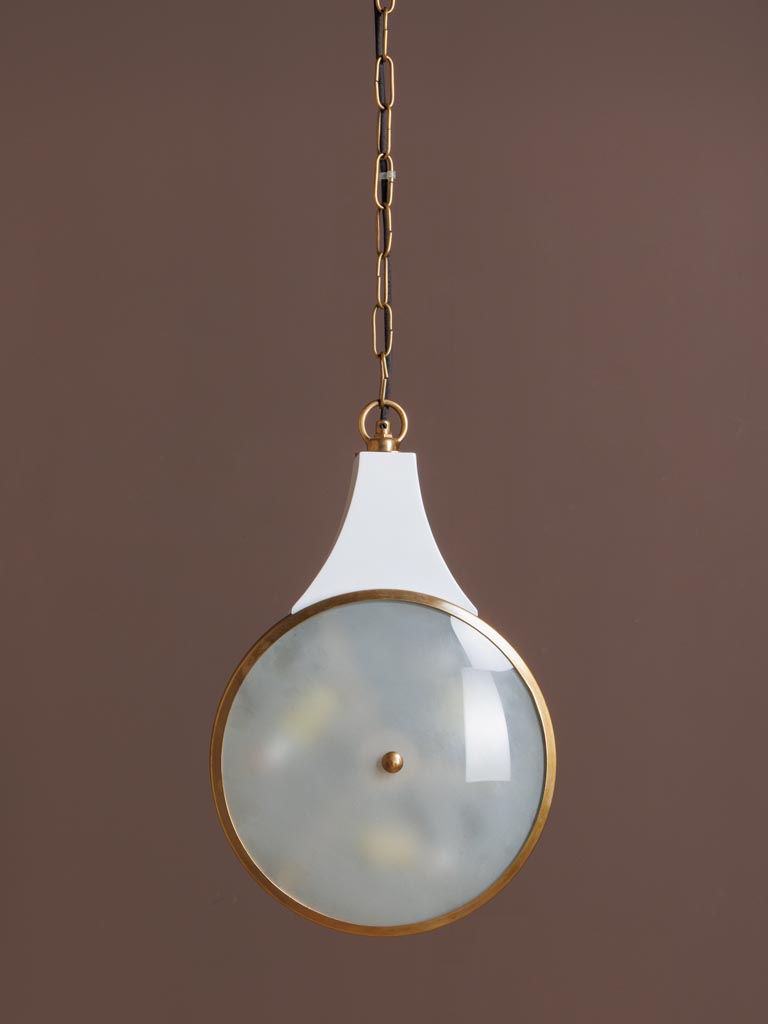 Suspension blanc et or Pendula Verre Chehoma