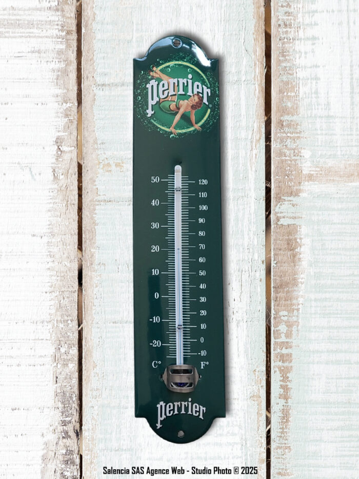 Thermomètre émaillé Perrier Email Replica
