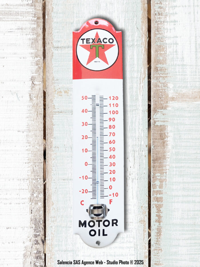 Thermomètre émaillé Texaco Email Replica