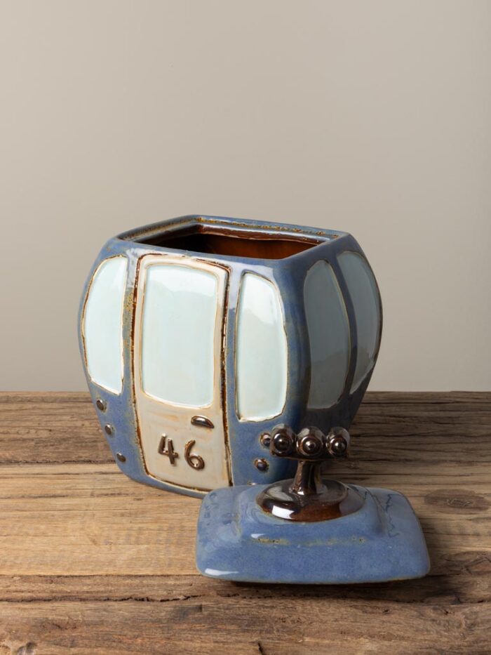 Boîte téléphérique céramique bleu – Image 3
