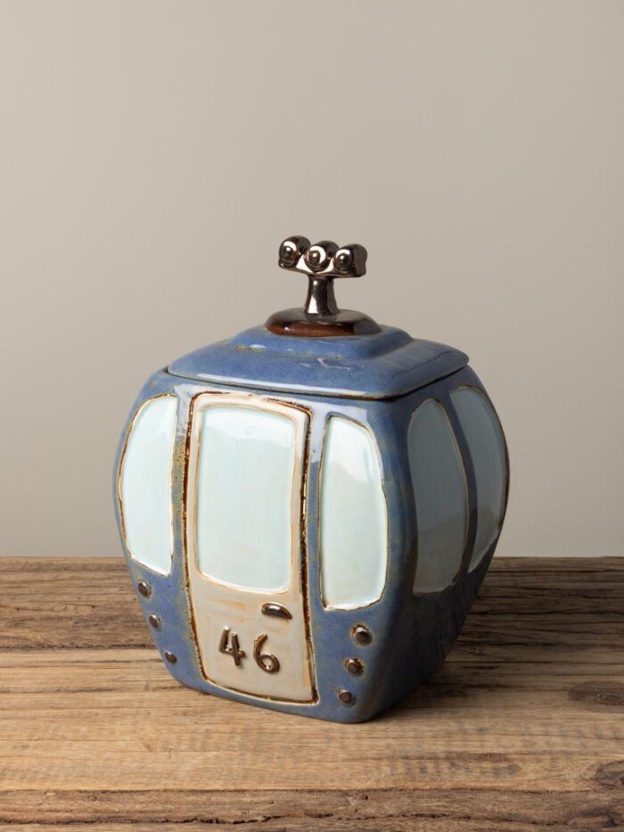 Boîte téléphérique céramique bleu Chehoma