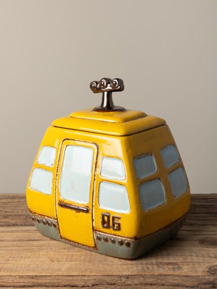 Boîte téléphérique céramique jaune Chehoma