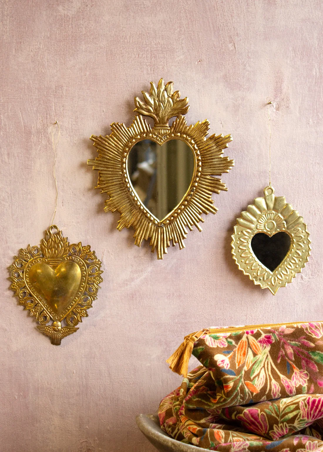Miroir cœur doré medium Weldaad