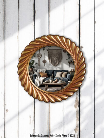 Miroir convexe doré Volupté Chehoma