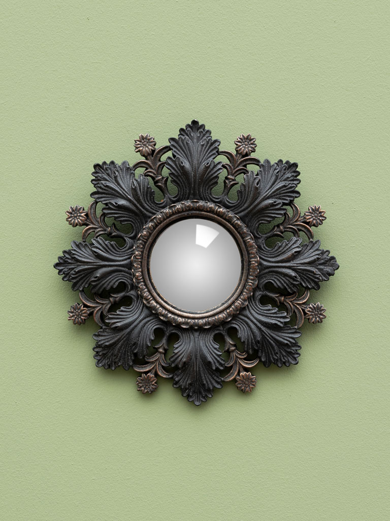 miroir-convexe-feuilles-noires-et-fleurs-chehoma-32671 Miroir convexe feuilles noires et fleurs Chehoma