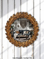 Miroir convexe vieil or César CHehoma