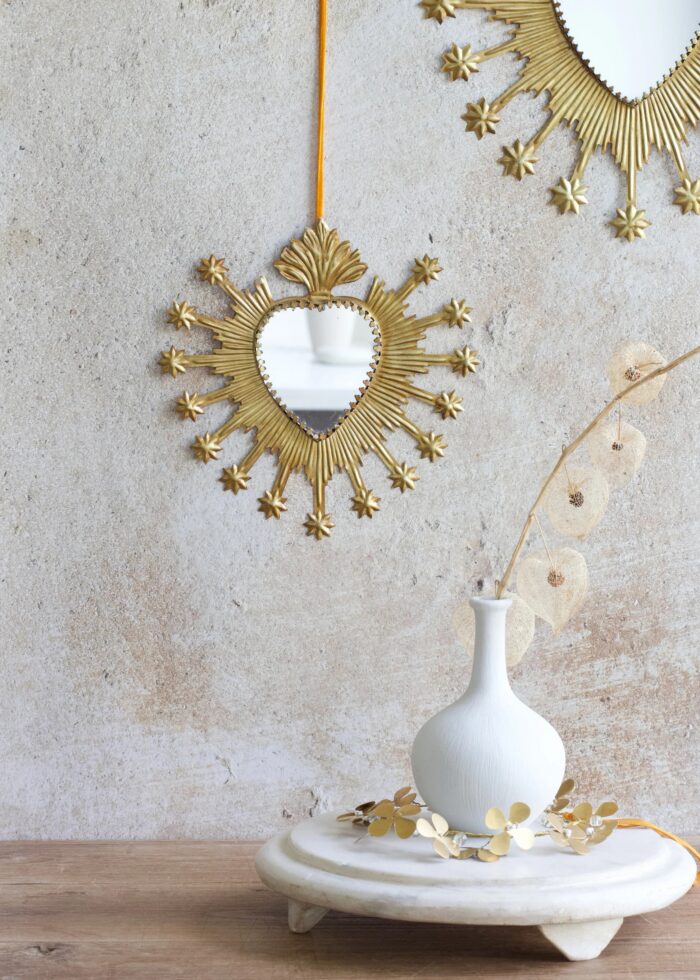 Miroir doré Cœur et étoiles – Image 2