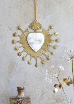Miroir doré Cœur et étoiles Weldaad