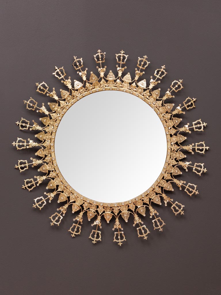 Miroir doré et petites couronnes CHehoma