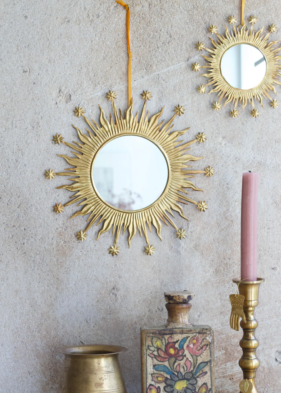 Miroir doré Soleil et étoiles Weldaad