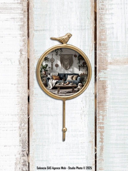 Miroir et crochet petit oiseau Chehoma
