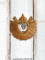 Miroir Ex-voto flamme dorée Chehoma