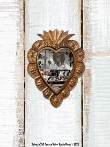 Miroir Ex-voto patine bronze Chehoma