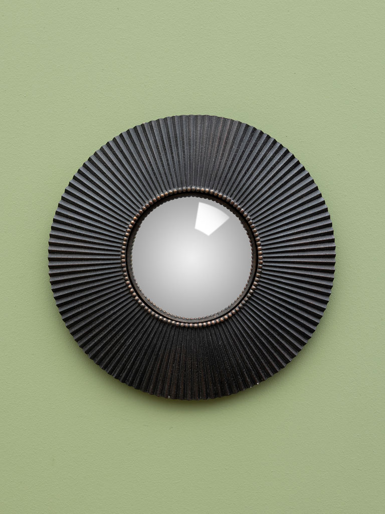 Petit miroir convexe ligné noir Chehoma