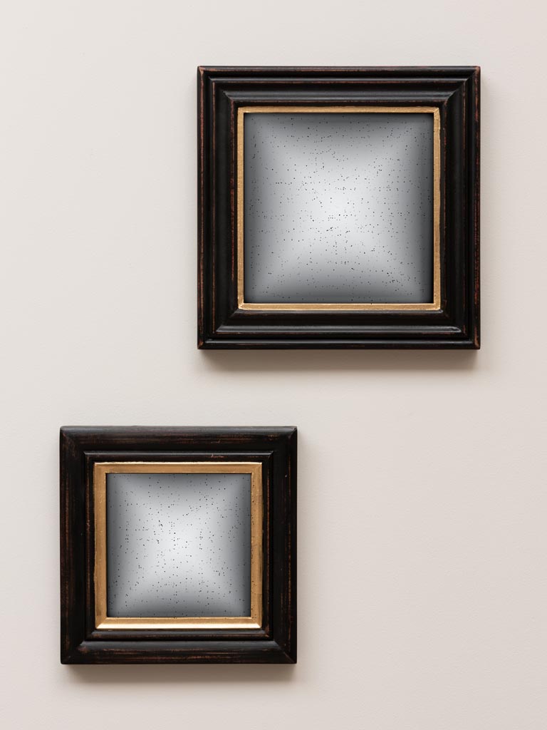Set de 2 miroirs convexes carrés antiques CHehoma