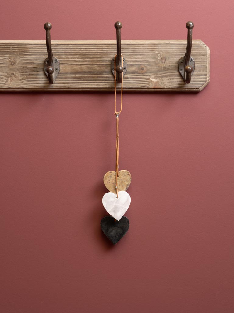 Set de 3 coeurs de marbre à suspendre CHehoma