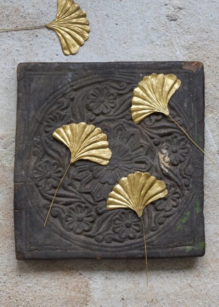 Set de 3 Piques métal doré Ginkgo Weldaad