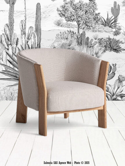 Fauteuil Nara beige modèle 1 Vical