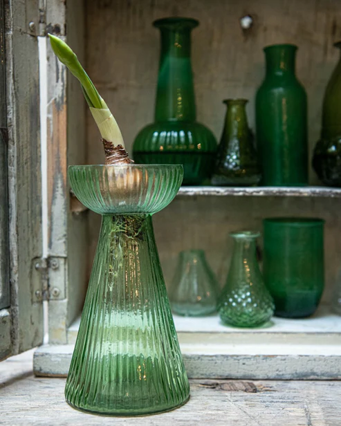 Vase verre vert bec en coupole Weldaad