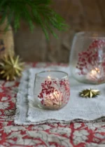 Verre bosselé fleur rose – Image 2