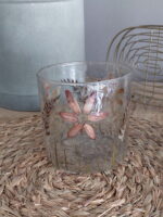 Verre bosselé fleur vieux rose – Image 2