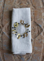 Rond de serviettes perles noires Weldaad