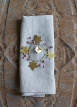 Rond de serviettes perles roses Weldaad