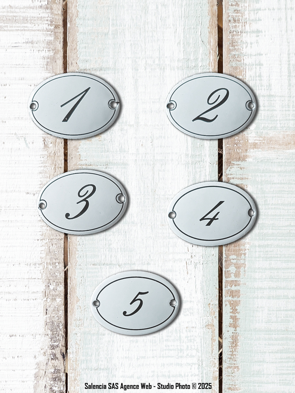 set-5-plaques-numerotees-email-replica-NM42 Set 5 plaques émaillées numérotées Email Replica