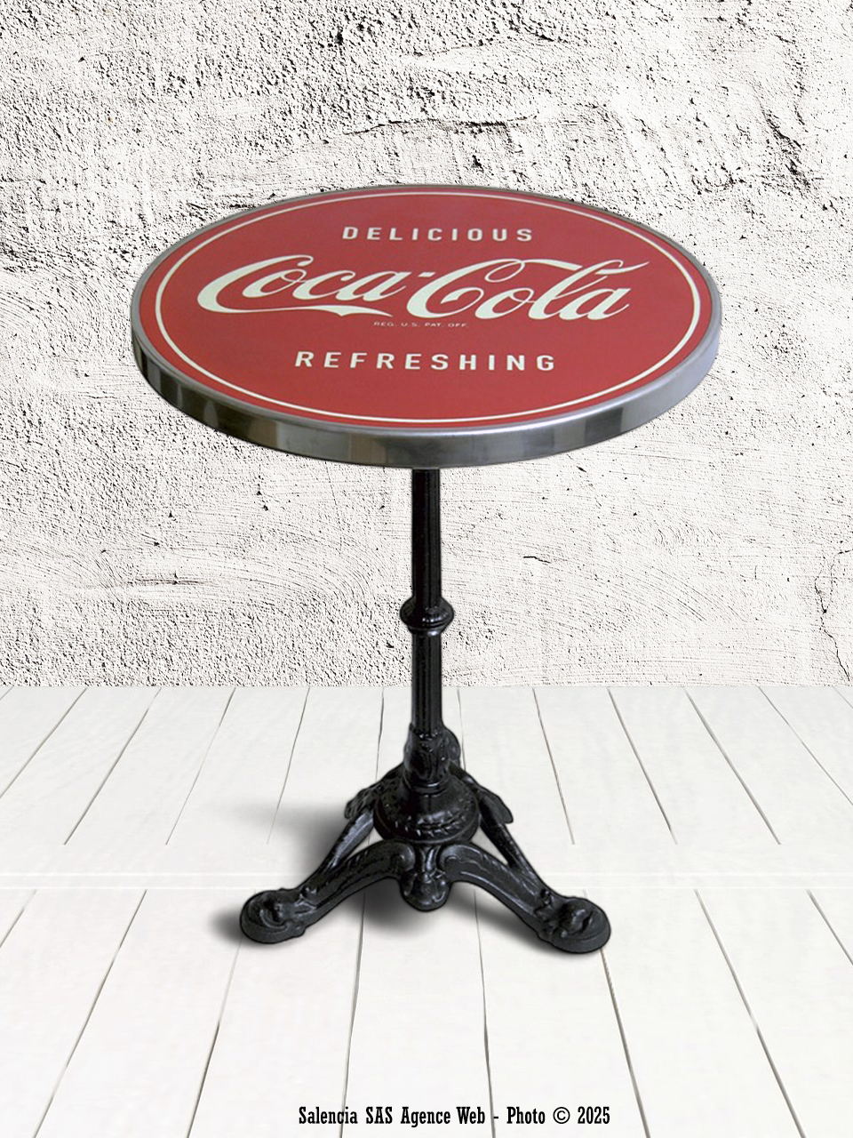 table-bistrot-coca-cola-email-replica-PLTCC Table bistrot émaillée Coca Cola Email Replica