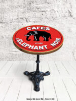 Table bistrot émaillée Cafés Éléphant Noir Email Replica